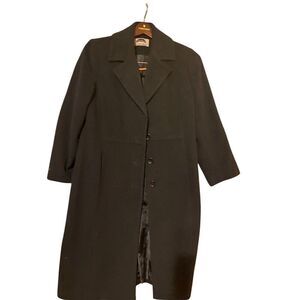 Mark Reed Women's Long Black Wool Blend Overcoat Size XL